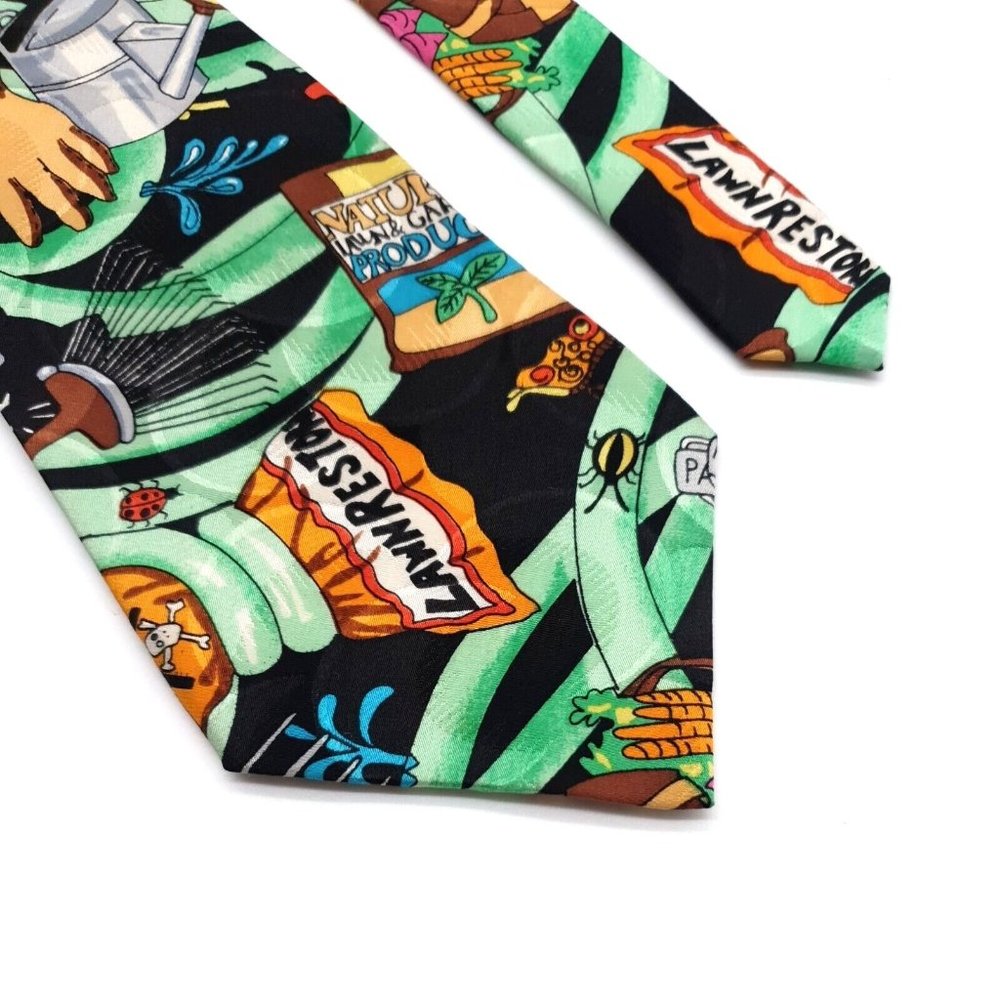 Nicole Miller Designer Vintage Mens Neckties 100% Silk Gift 1991 Gardening - Picture 5 of 7
